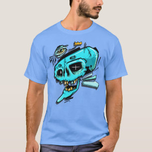 Blauwe graffiti t-shirt