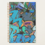 Blauwe graffiti wekelijks/maandelijks planner (Voorkant)