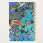 Blauwe graffiti wekelijks/maandelijks planner (Achterkant)