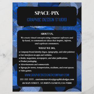 Blauwe grafische cirkels, grafische ontwerper Adve Flyer