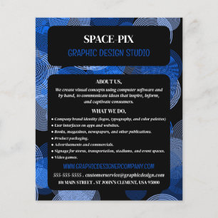 Blauwe grafische cirkels, grafische ontwerper Adve Flyer