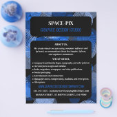 Blauwe grafische cirkels, grafische ontwerper Adve Flyer (Enkel)