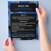 Blauwe grafische cirkels, grafische ontwerper Adve Flyer (Hand)