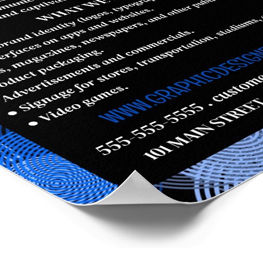 Blauwe grafische cirkels, grafische ontwerper Adve Poster (Hoek)