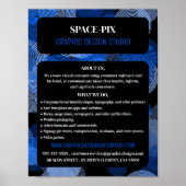 Blauwe grafische cirkels, grafische ontwerper Adve Poster (Voorkant)