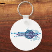 Blauwe grafische Sleutelhanger van de Cirkelantenn (Voorkant)