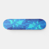 Blauwe grafische wereldkaart skateboard (Horizontaal)
