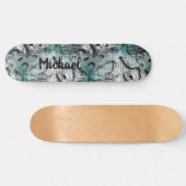 Blauwe Grafitti Swag afbeelding met Typografie Persoonlijk Skateboard (Horizontaal)