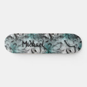 Blauwe Grafitti Swag afbeelding met Typografie Persoonlijk Skateboard (Horizontaal)