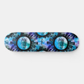 Blauwe Grafitti Swag illustratie met Popping Eyes Persoonlijk Skateboard (Horizontaal)