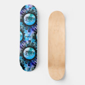 Blauwe Grafitti Swag illustratie met Popping Eyes Persoonlijk Skateboard (Voorkant)