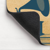 Blauwe  Gramophone Mousepad Muismat (Hoek)