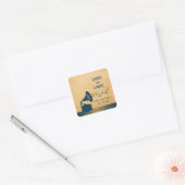 Blauwe  Gramophone Sparen de Stickers van de Datum (Envelop)