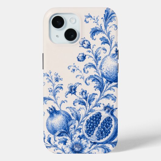 Blauwe granaatappel botanische telefoonhoes Case-Mate iPhone case (Achterkant)