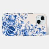 Blauwe granaatappel botanische telefoonhoes Case-Mate iPhone case (Achterkant (horizontaal))