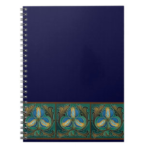 Blauwe Granaatappel Majolica Kunst Notitieboek