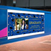 Blauwe granaten Afstuderen Afstuderen Aangepaste f Spandoek