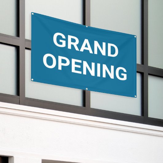 Blauwe Grand Opening Banner (Buitenkant Gebouw)