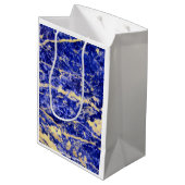 Blauwe graniet, blauwe marmer, blauwe steen medium cadeauzakje (Achterkant Gekanteld)