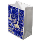 Blauwe graniet, blauwe marmer, blauwe steen medium cadeauzakje (Voorkant Gekanteld)