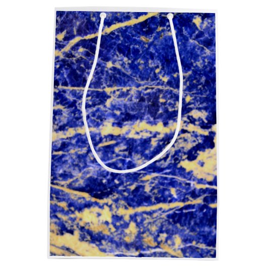 Blauwe graniet, blauwe marmer, blauwe steen medium cadeauzakje (Achterkant)