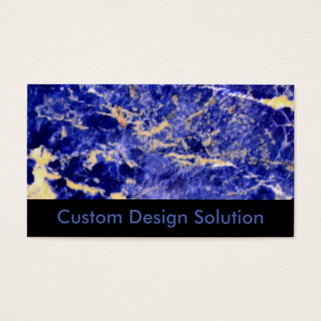 Blauwe graniet, blauwe marmer, blauwe steen visitekaartje (Voorkant)