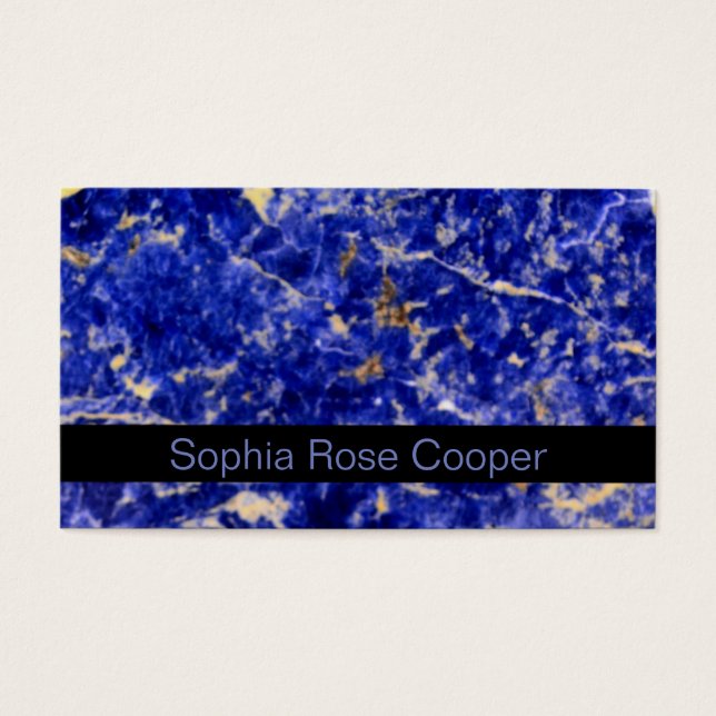 Blauwe graniet, blauwe marmer, blauwe steen visitekaartjes (Voorkant)