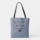 Blauwe Grappige Pessimist Falen Autobiografie Tote Bag (Achterkant)