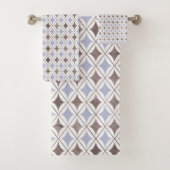 BLAUWE GRAY HAMPTONS STIJL BATHROOM TOWEL SET BAD HANDDOEK (Insitu)
