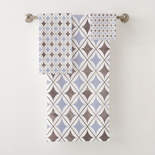 BLAUWE GRAY HAMPTONS STIJL BATHROOM TOWEL SET BAD HANDDOEK (Insitu)