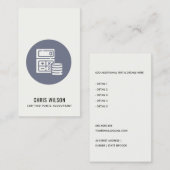 BLAUWE GRAY MODERN CALCULATOR COIN ICON ACCOUNTING VISITEKAARTJE (Voorkant / Achterkant)