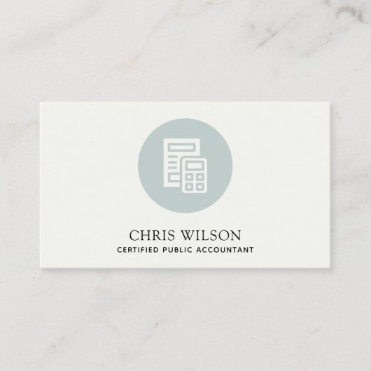 BLAUWE GRAY MODERN CALCULATOR ICON ACCOUNTING TAX VISITEKAARTJE (Voorkant)