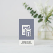 BLAUWE GRAY MODERN CALCULATOR ICON ACCOUNTING TAX VISITEKAARTJE (Staand voorkant)
