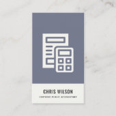 BLAUWE GRAY MODERN CALCULATOR ICON ACCOUNTING TAX VISITEKAARTJE (Voorkant)