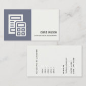 BLAUWE GRAY MODERN CALCULATOR ICON ACCOUNTING TAX VISITEKAARTJE (Voorkant / Achterkant)