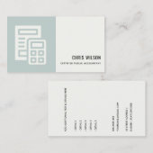 BLAUWE GRAY MODERN CALCULATOR ICON ACCOUNTING TAX VISITEKAARTJE (Voorkant / Achterkant)