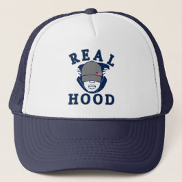 Blauwe GRAY REAL HOOD-man in hoodie Trucker Pet