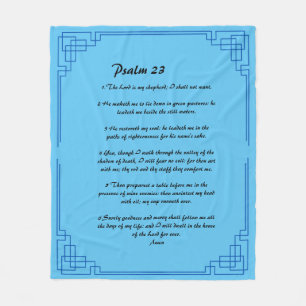 Blauwe grens Psalm 23 Fleece Deken