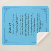 Blauwe grens Psalm 23 Sherpa Deken (Voorkant (horizontaal))