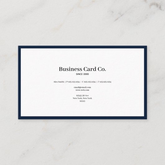 Blauwe grens zakenman Navy Visitekaartje (Voorkant)