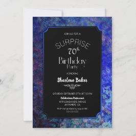 Blauwe grens zwarte onderneming 70e verjaardag kaart