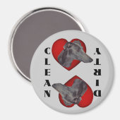 Blauwe Greyhound Hart Hond Vaatwasser Magneet (Voorkant / Achterkant)