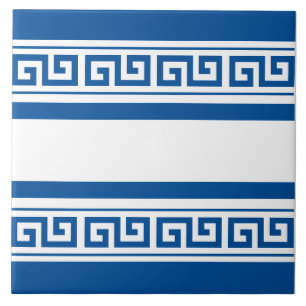 Blauwe Griekse keramische Tegel Tegeltje