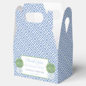 Blauwe Griekse Key Boxwood Topiary Bruiloft Dank u Bedankdoosjes (Geopend)