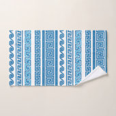 Blauwe Griekse Sleutel Gast Handdoeken (Handdoek)