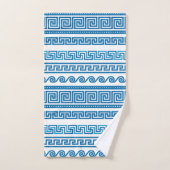 Blauwe Griekse sleutelhanddoeken Bad Handdoek (Handdoek)