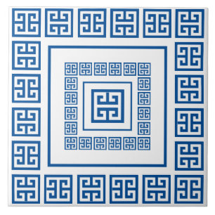 Blauwe Griekse Tegel van keramische keramiek Tegeltje