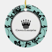 Blauwe griep met vakantie, aangepaste logo keramisch ornament (Achterkant)