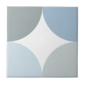 Blauwe grijpers één vierde cirkelvormige geometris tegeltje (Voorkant)