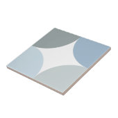 Blauwe grijpers één vierde cirkelvormige geometris tegeltje (Zijkant)